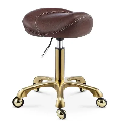Factory Light Weight Saddle Stool Adjustable Bar Stools Swivel Stool with Wheels Metal Salon Furniture Massage Table Modern