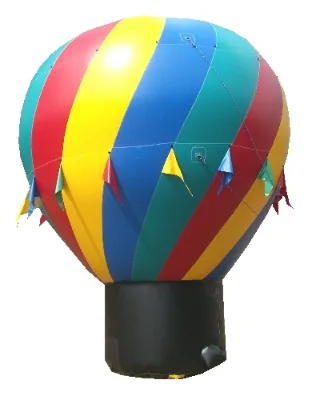 Colorful Striped Inflatable Hot Air Balloon Model Decorative Inflatable Balloon With Small Flags for Festival Grand Opening