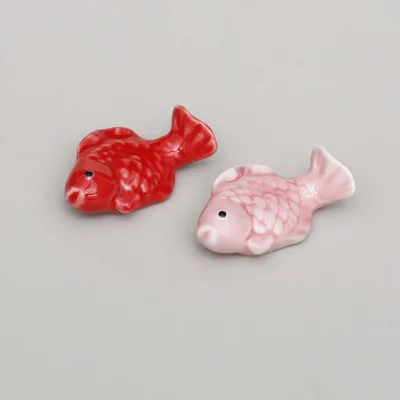 Colorful Koi Fish Ceramic Chopstick Holder Multifunctional Desk Ornament and Tea Pet