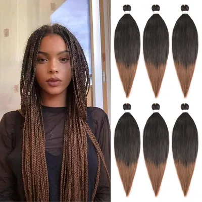 52 Inch 90g Kanekalon Yaki Pre-Stretched Ombre Synthetic Jumbo Straight EZ Braids Bulk Wholesale High Quality Soft