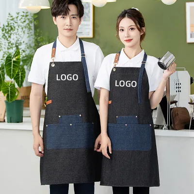 Customized Logo Apron Pattern Printing Customized Waterproof Apron Canvas Home Kitchen Apron