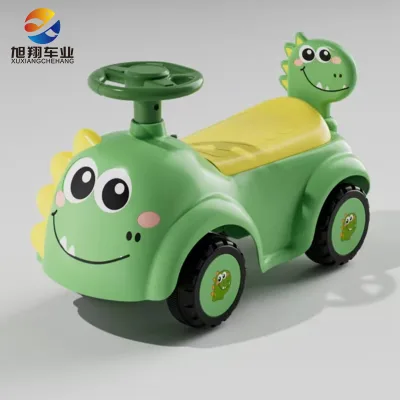 Cute Dinosaur Kids Swing Car Toddler 4 Wheels Sliding Ride On Toy Car Indoor Outdoor Play Non-electric Children Play Vehicle
