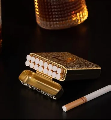 Regular King Size Cigarette case 16 Pcs King Size Cigarette Box Retro Metal Portable Good for Men Women