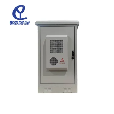 26U Outdoor Telecom Cabinet IP55 Floor Standing Rack with AC Air Conditioner, DC48V Fan and Solar Energy System Support