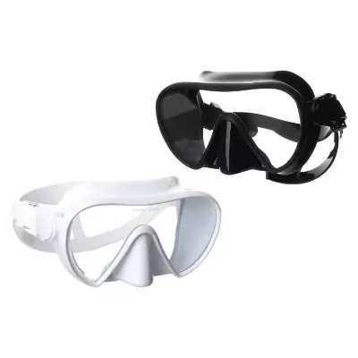 Oh Yeah Frameless Silicone Freediving Diving Mask Snorkel Goggles Set Mirror Lenses Half Face Strap Elastic Scuba
