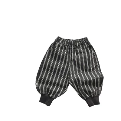 Autumn New High-quality Custom Children's Boys Striped Pants Children Loose Simple Versatile Baby Outside Wide-legged Pants