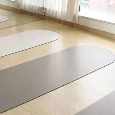 Vegan PU Arch Arched Rubber Custom Logo Printed Embossed Laser Body Line Oval Pill Shape Round Rubber Yoga Mats Wholesale