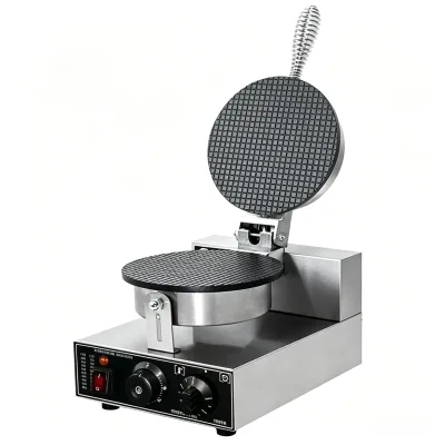 Commercial Electric Round Ice Cream Cone Maker Machine 1250W Stainless Steel Waffle Cone Maker Waffle Skin Machine 220V