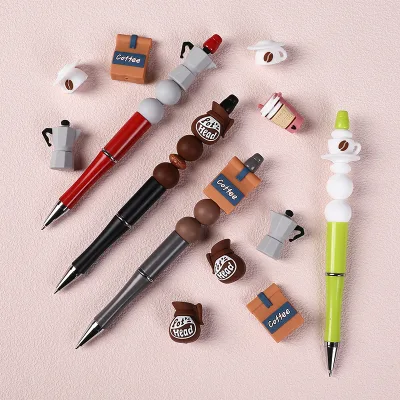 Creative Coffee Pot Design Series 3D Silicone Focal Beads Jewelry Personalized DIY Pen Bracelet Accessories