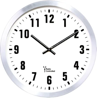 16 Inch Metal Wall Clock With Concise Design White Dial and Black Numbers With Black Hands