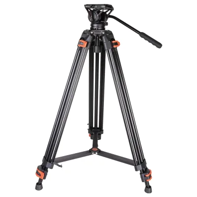 Sturdy Aluminum Alloy Flexible Tripod with Smooth Fluid Head Extendable for Cameras and Videos Recommended