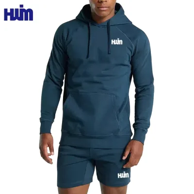 Custom Logo Mens Pullover Hoodie and Shorts Set Men's Track Gym Sportswear Mens Joggers Suites 2 Piece Track Suit Sweatsuit Set