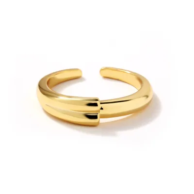 OEM Custom Design Ring Simple Plain Geometric Lines S925 Sterling Silver Adjustable Women Ring