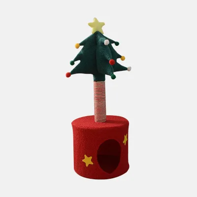 ASTON Christmas Tree Cat Tree with Wooden Climbing Rack & Scratch Column 85cm Height Cute Style Model AS-CMSD-832512