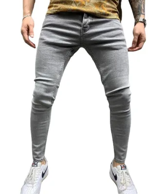 OEM Custom Men's Skinny Denim Jeans Pure Cotton Stretch Elastic Wholesale Factory Direct