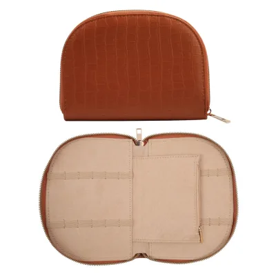Shell Type Zippered PU Leather Knitting Tool Accessories Needle Organizer Travel Toiletry Velvet Bag Parts Storage Case