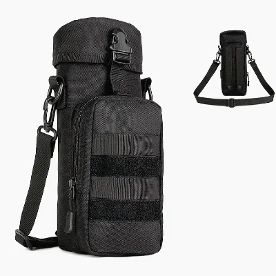 Large Water Bottle Bag Insulated Waterproof Travel Water Bottle Sleeve Single Shoulder Outdoor Hydration Pack Crossbody Bag