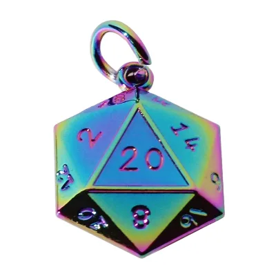 New Design Round Metal Loose Jewelry Beads Engraved Letter Custom Rainbow Logo Beads