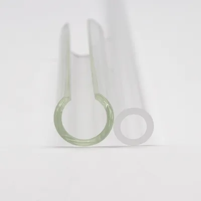 Factory Custom Heat Resistant Bending Borosilicate Hydrochloric Acid Glass Tube Half Cylinder Wall Lamp Shade Glass Tube