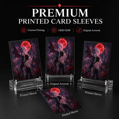 Custom Matte Gloss Holographic White Black Border Borderless Ultra clear Design 66x91mm Anime Protectors Card Sleeves for Tcg