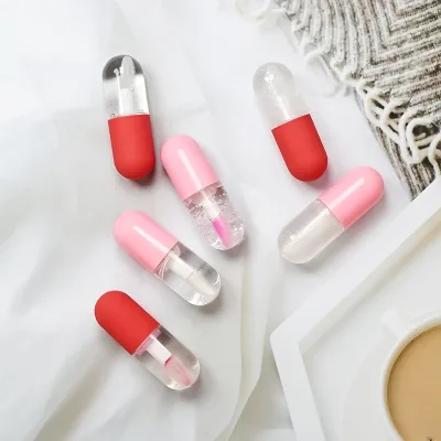 Small Batch Mini Pill Small Capsule Lip Honey Pearlescent Fine Flash Colorless Lip Gloss Doodle Water Gloss Lip Oil