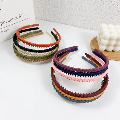 Korean Hairband Solid Hair Band Anti slip Twists Hairband for Women