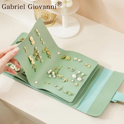 Portable Jewelry Storage Organizer Book Jewelry Roll Foldable Jewelry Book