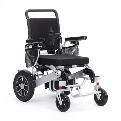2025 Hot Selling Lightweight Foldable Electric Wheelchair with Aluminum Alloy Frame Front and Rear Foldable Wheels