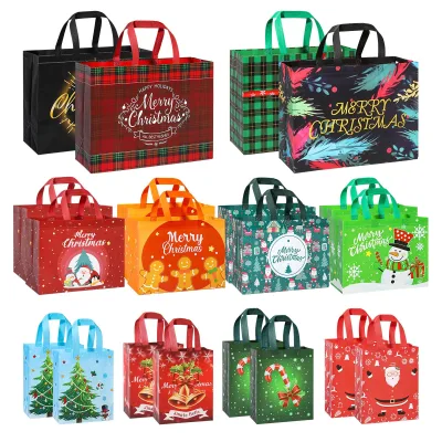 Factory Wholesale Cheap Price Christmas Holiday Bags Reusable Christmas Eve Non-Woven Custom Gift Bags