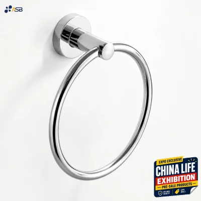 Modern Hotel Gold Wall-Mounted Eco-Friendly Bathroom Towel Rack & Ring