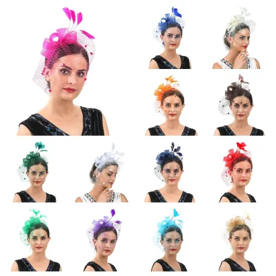 Hot Sale Fascinators Hat Theme Party Headband Beauty Millinery Fashion Hairnet for Women Ladies Girls