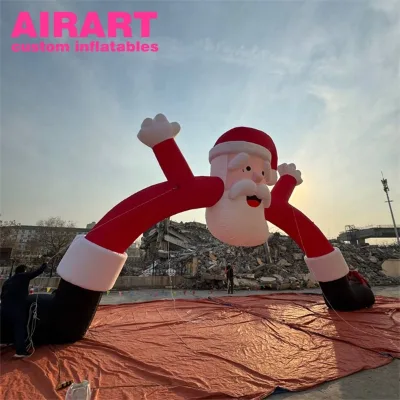 8m Wide Large Size Christmas Festival Inflatable Santa Arch,inflatable Santa Claus Archway