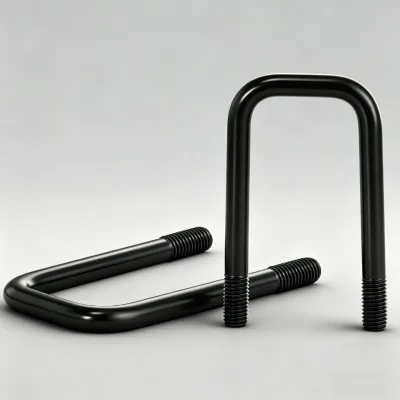 Black U-Bolt Carbon Steel Square Bend U Bolt Fastener for Pipe Support & Building Construction