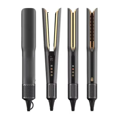 New LCD Titanium Electric Negative Ion Airflow Rebonding Straightening Drying Airstyler 2 1 Professional Hair Dryer Straightener