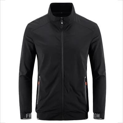 Summer Thin Breathable Waterproof Windbreaker  Stand Collar Sports Jacket