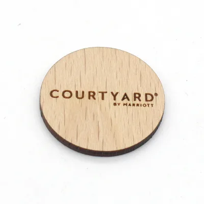 Custom Wooden Personalised Shopping Cart Laser Etching Logo Wood Trolley Coins