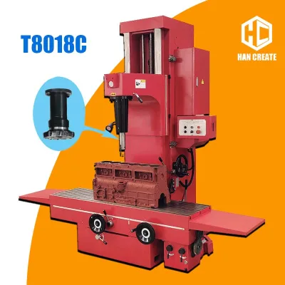 New Vertical Cylinder Boring Machine T8018C 160mm Boring Capacity 3kW AC Servo Motor Semi-Automatic 300x850mm Max Milling