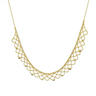Ehao Jewelry 18K Gold Lace Necklace Car Flower Beads Flash Beads Clavicle Chain Concealer Chain