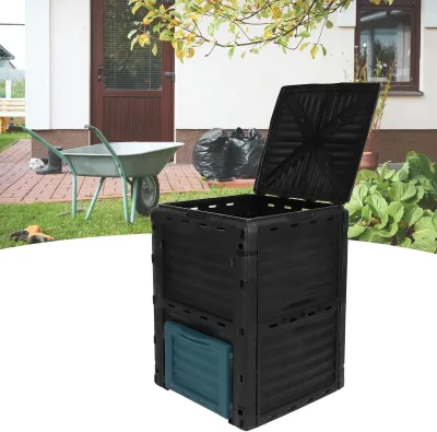 Easy Assembly 300L Home Large Plastic Outdoor Composting Worm Bin Garden Compost Bin High Quality Garden Composter.
