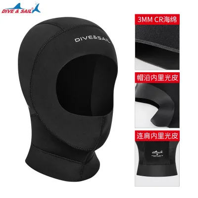 Custom Printed Men 3mm High Stretch CR Neoprene Warm Head Cover Wetsuit Thermal Surfing Snorkeling Diving Hood