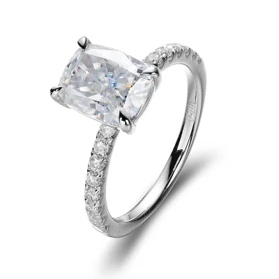 Ay 14k Gold Ring Elongated Crushed Ice Cushion Cut Reddit Synthetic Moissanite Diamond Ring Holycome Jewelry Ring Half Halo