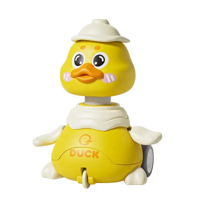 Cross-border New Educational Duck Whistle Telescopic Inertia Toy Car Kids Crawling Cognitive Toys 2026