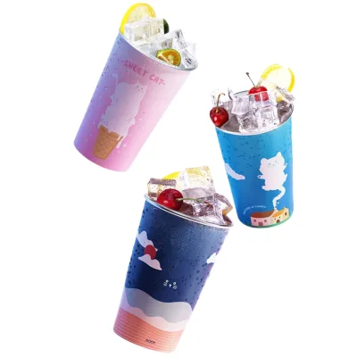 Cold Coffee Cup Large Capacity Temperature Changing Water Cup Color Changing Temperature Changing Cold Cup Color Changing Cup