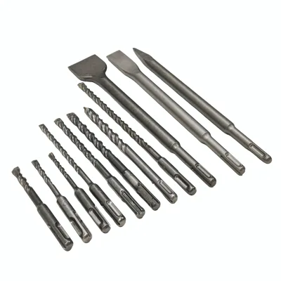 Wholesale 11PCS SDS Plus Shank Drill Bit & Carving Chisel Set, for Concrete Hydraulic Hammer and Demolition Chip Remova-001