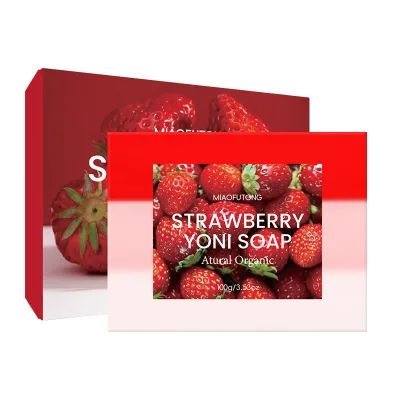 Private Label Handmade Natural Herbs Strawberry Essential Oil Soap 100g Women's Care Moisturizing Body Bathing Brightening Skin