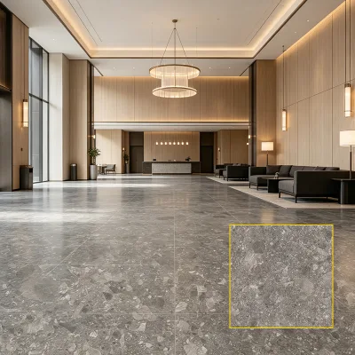 Terrazzo Porcelain Tile 120X120Cm Beige Color Dark Color Porcelain Tile for Kitchen Anti-Slip Interior Outsize Floor Tiles