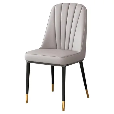 Wholesale Modern Leather Steel Legs Hotel High Backrest Dining Chair