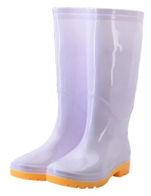 White Non Slip Oxford Bottom Gumboots Knee High PVC Waterproof Shoes Acid and Alkali Resistant Food Rain Boots Summer Winter