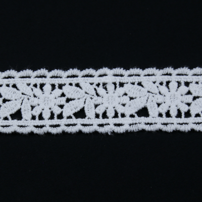Latest Design Bridal Tulle Lace Fabric Pure White Cotton Water Soluble Lace