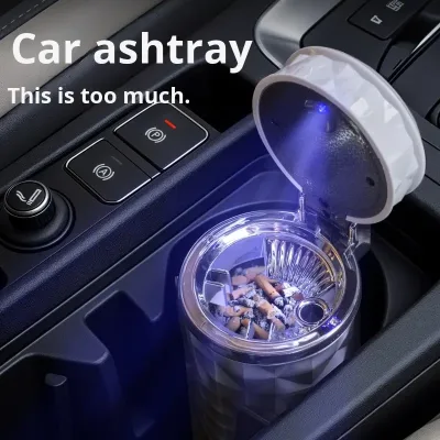 Factory Direct Creative LED Light Leakproof Detachable Modern Design Portable Car Ashtray Cover Universal Hot Sale Personalized